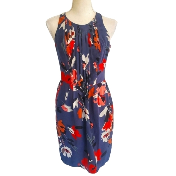 Harlyn Silk Floral Pleated Dress - Picture 1 of 11